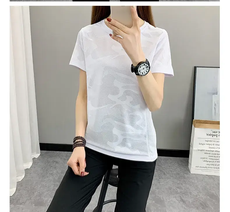 Women Camouflage Yoga T-Shirt Pink Group Buying — feature 14