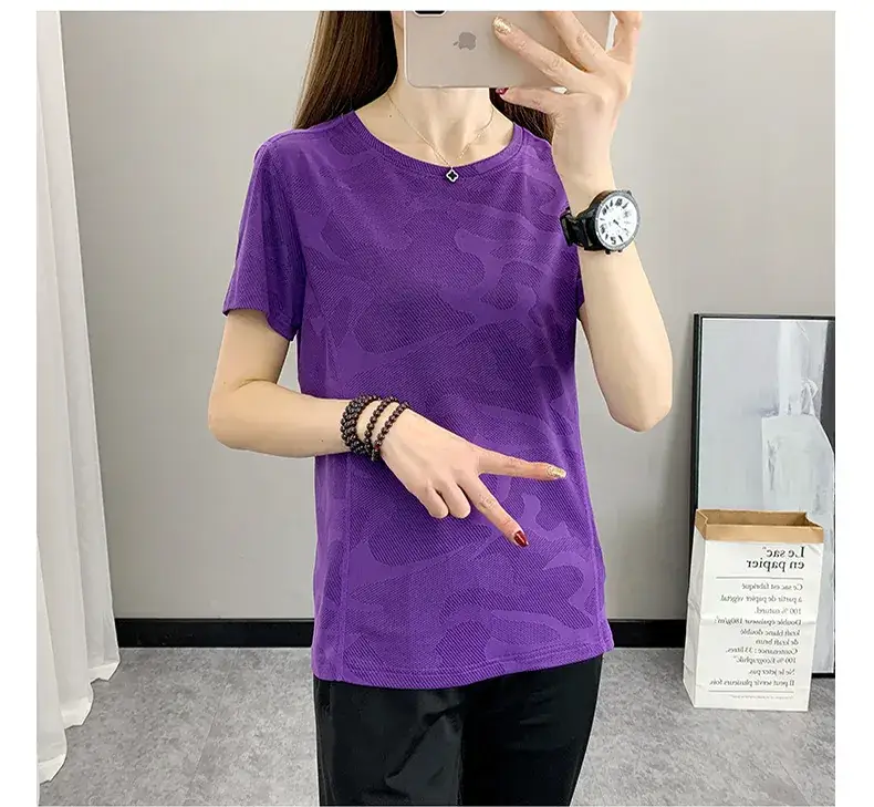 Women Camouflage Yoga T-Shirt Pink Group Buying — feature 20