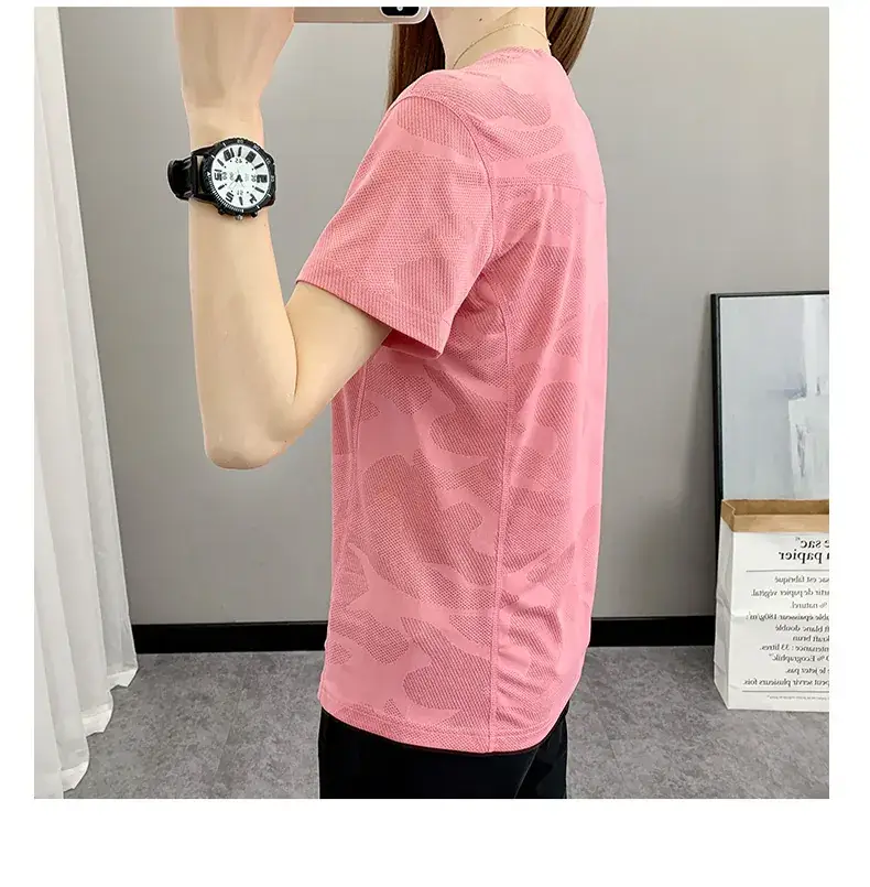 Women Camouflage Yoga T-Shirt Pink Group Buying — feature 30