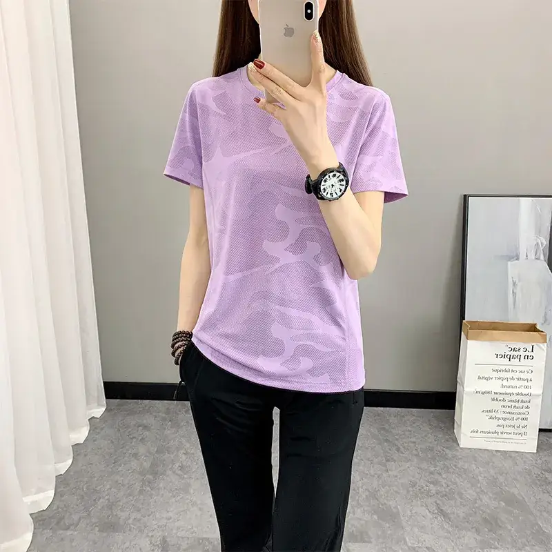 Women Camouflage Yoga T-Shirt Pink Group Buying - Image 2