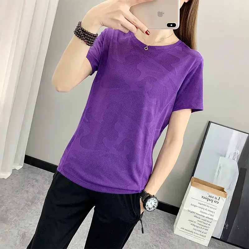 Women Camouflage Yoga T-Shirt Pink Group Buying - Image 3