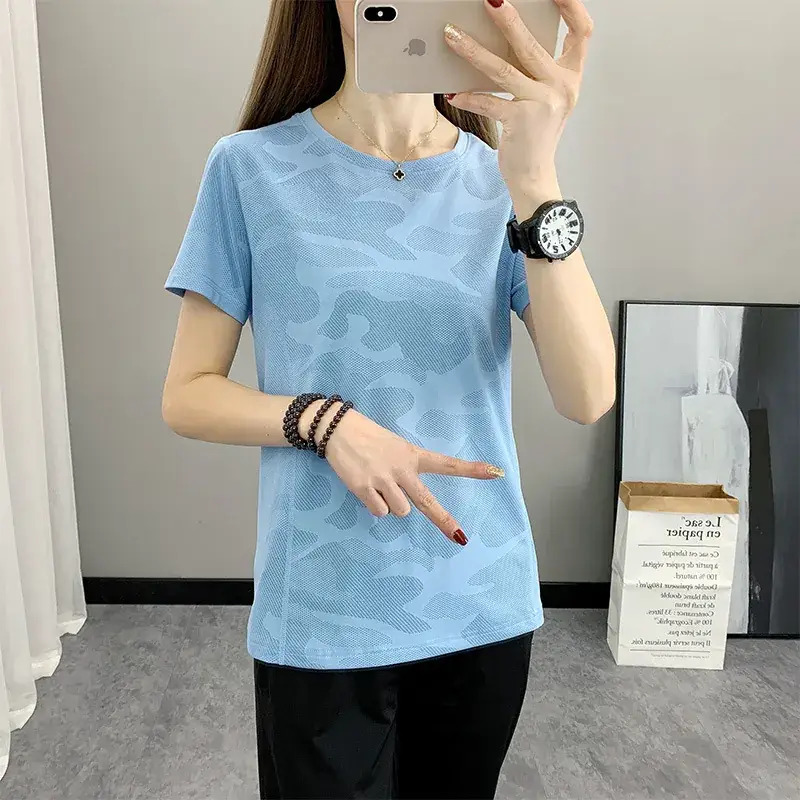 Women Camouflage Yoga T-Shirt Pink Group Buying - Image 5