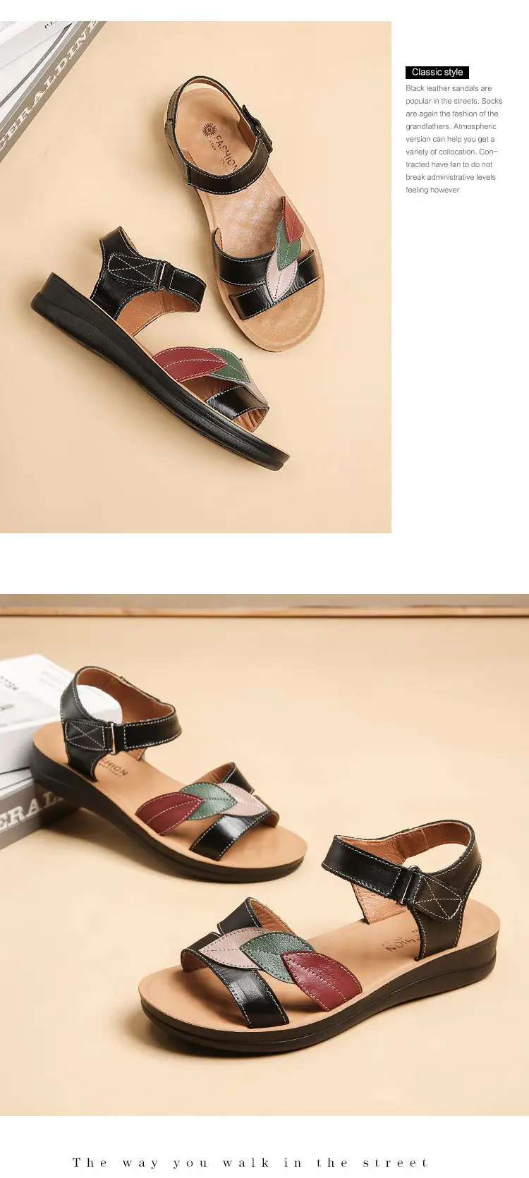 First-Layer Cowhide Mother's Sandals, Genuine Leather, Summer Soft-Soled Women's Shoes for Middle-Aged and Elderly, Flat-Soled, Non-Slip, Peep-Toe for Seniors — feature 14