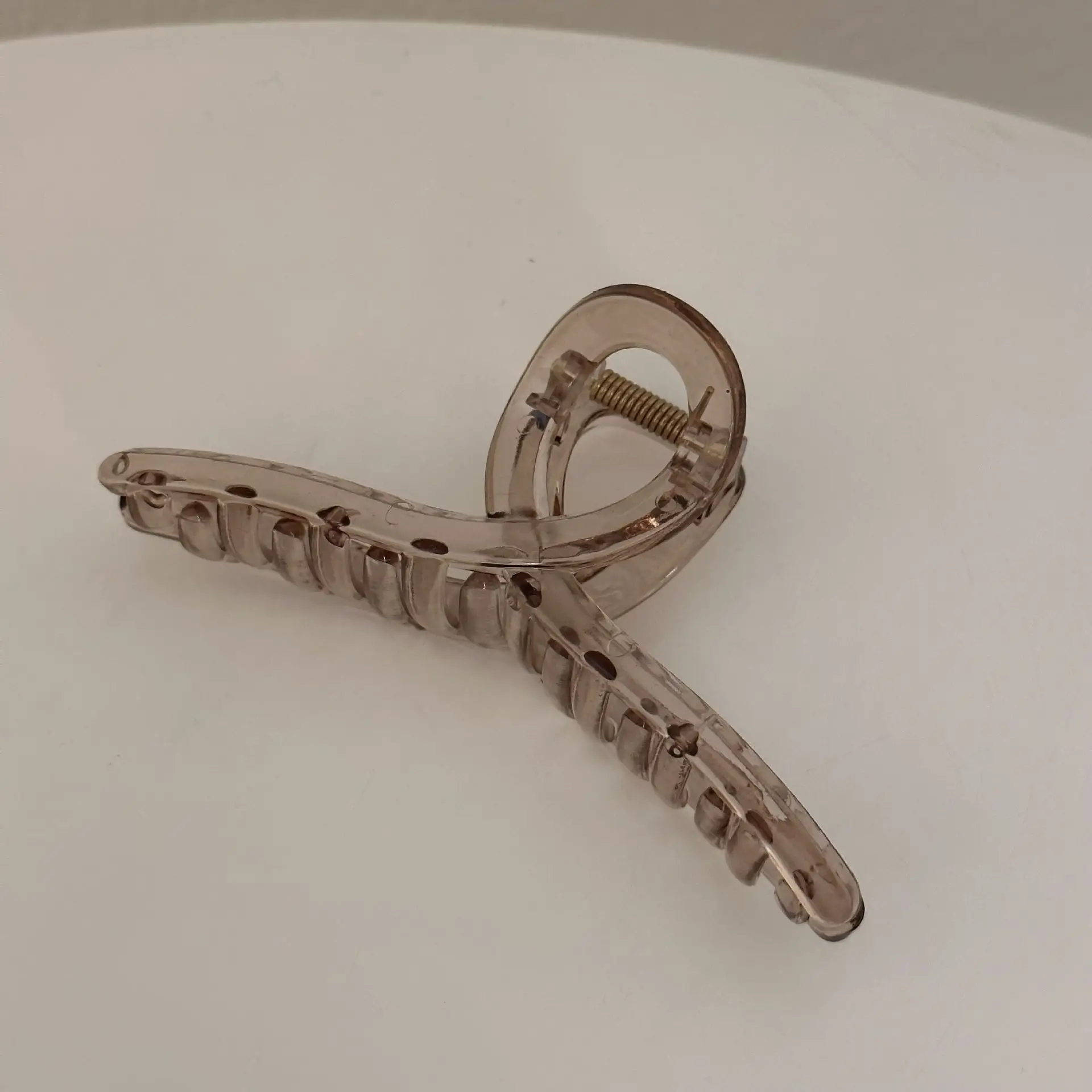 Warm Tea Cross Hair Clip Women Large Shark Plate Clip - Image 5