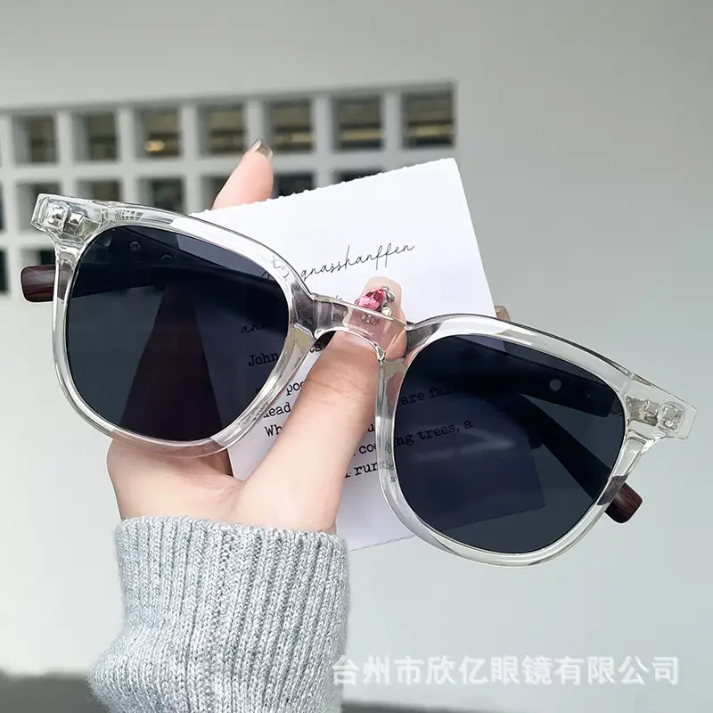 Anti-UV Sunglasses for Men Women Black Wood Grain - Image 7