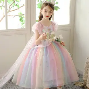 Elsa Princess Dress for Girls Short Sleeve New Frozen — feature 1