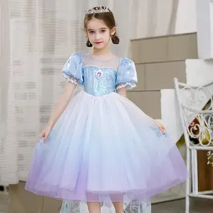 Elsa Princess Dress for Girls Short Sleeve New Frozen — feature 11