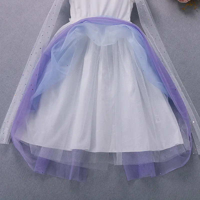 Elsa Princess Dress for Girls Short Sleeve New Frozen — feature 34