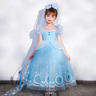 Elsa Princess Dress for Girls Short Sleeve New Frozen — feature 5