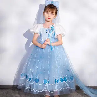 Elsa Princess Dress for Girls Short Sleeve New Frozen — feature 9