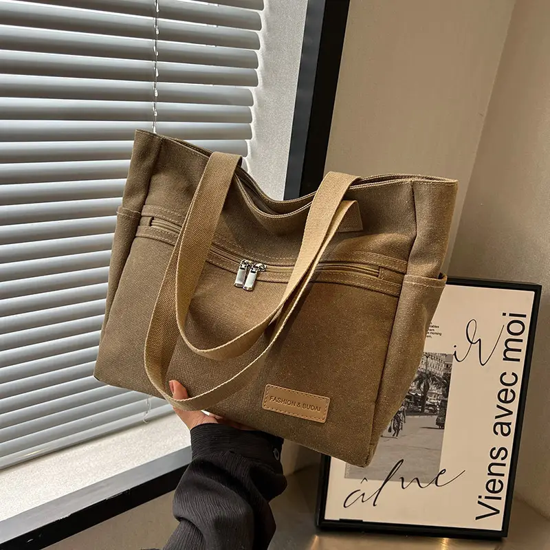 Women Canvas Shoulder Bag Large Capacity 2023 - Image 4