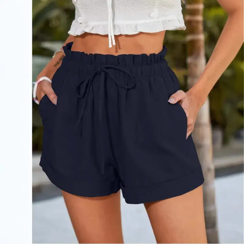 2023 Summer Women Grey Loose Casual Shorts - Image 8