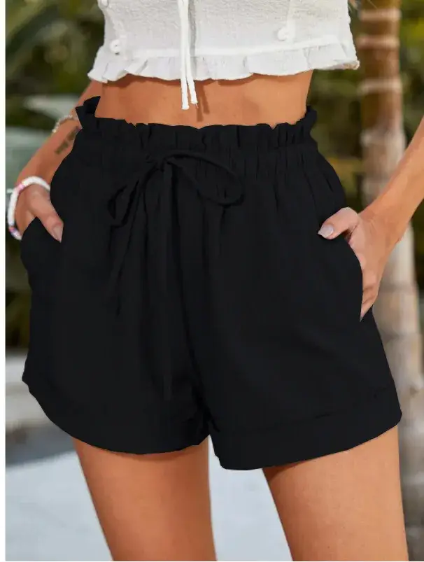 2023 Summer Women Grey Loose Casual Shorts - Image 2