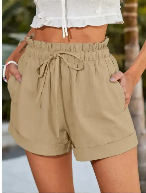 2023 Summer Women Grey Loose Casual Shorts - Image 4