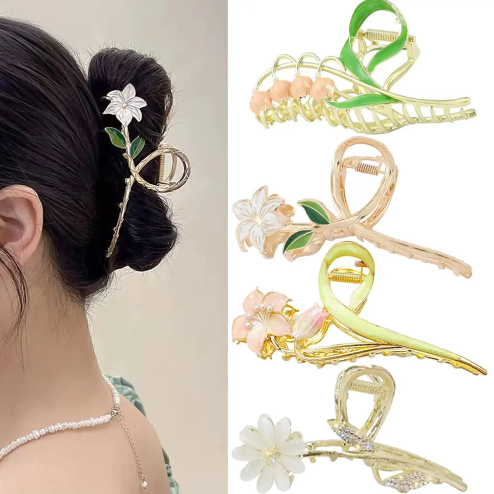 6 Pcs Metal Hairpins Set Sunflower Butterfly Shark Clips - Image 14