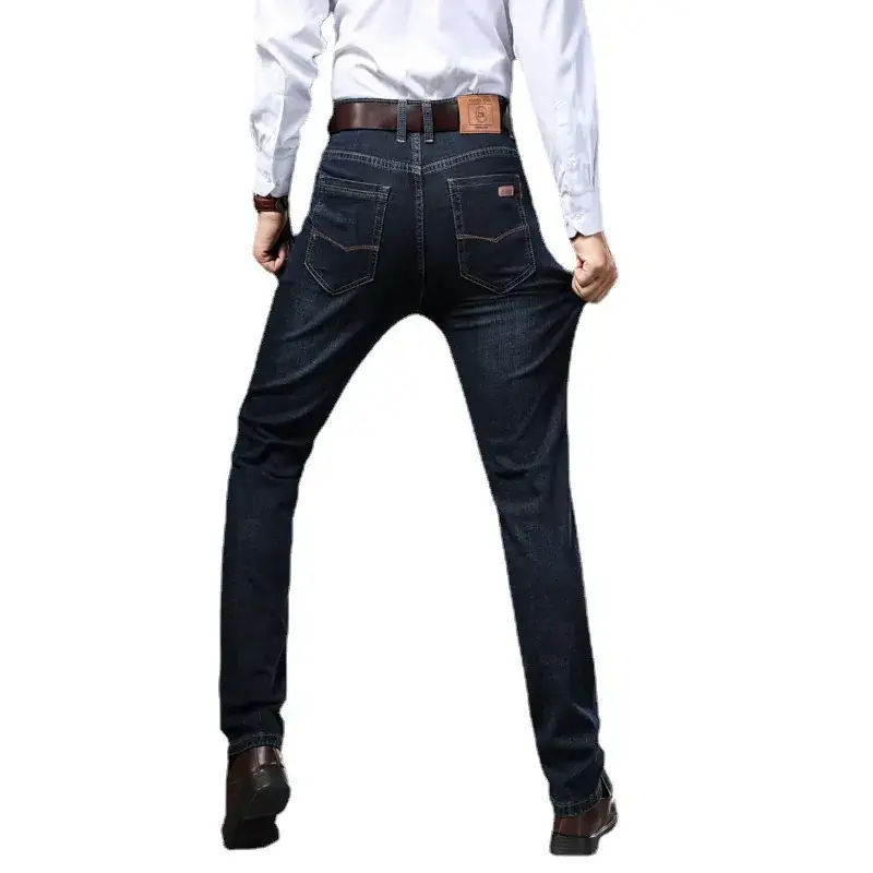 Middle-aged Men's Slim Fit Jeans Spring New Stretch - Image 7