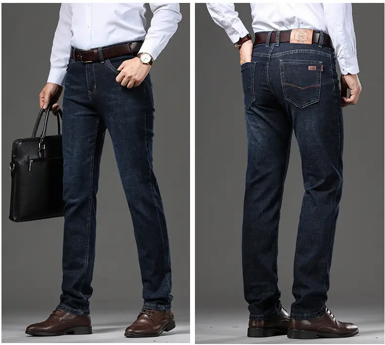 Middle-aged Men's Slim Fit Jeans Spring New Stretch — feature 13