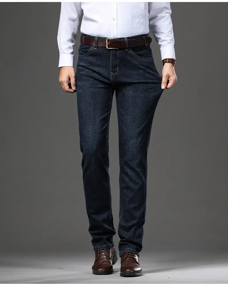 Middle-aged Men's Slim Fit Jeans Spring New Stretch — feature 14