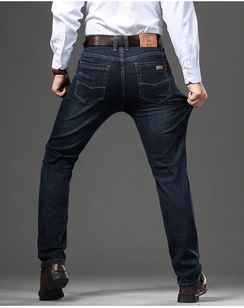 Middle-aged Men's Slim Fit Jeans Spring New Stretch — feature 15