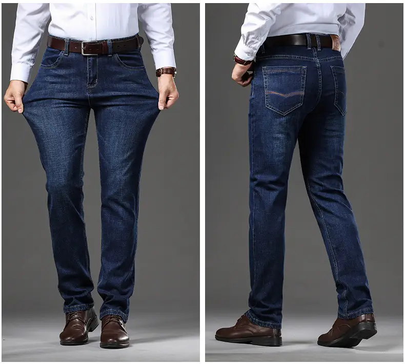 Middle-aged Men's Slim Fit Jeans Spring New Stretch — feature 17