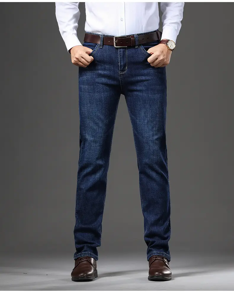 Middle-aged Men's Slim Fit Jeans Spring New Stretch — feature 18