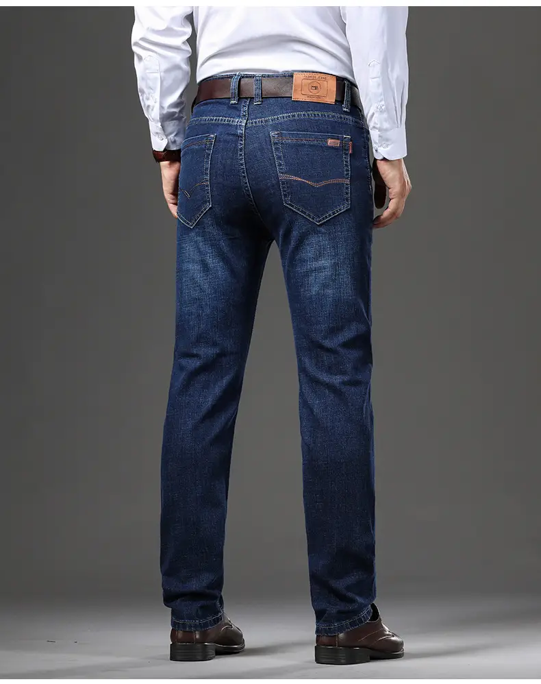 Middle-aged Men's Slim Fit Jeans Spring New Stretch — feature 19