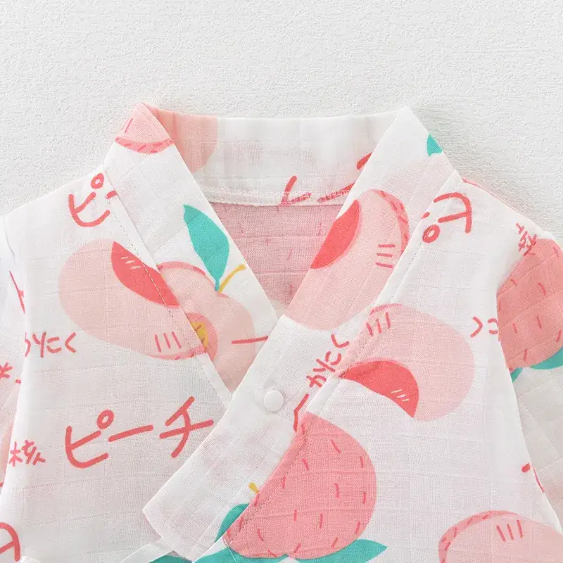 Baby Gauze Printed Jumpsuit White Newborn - Image 19