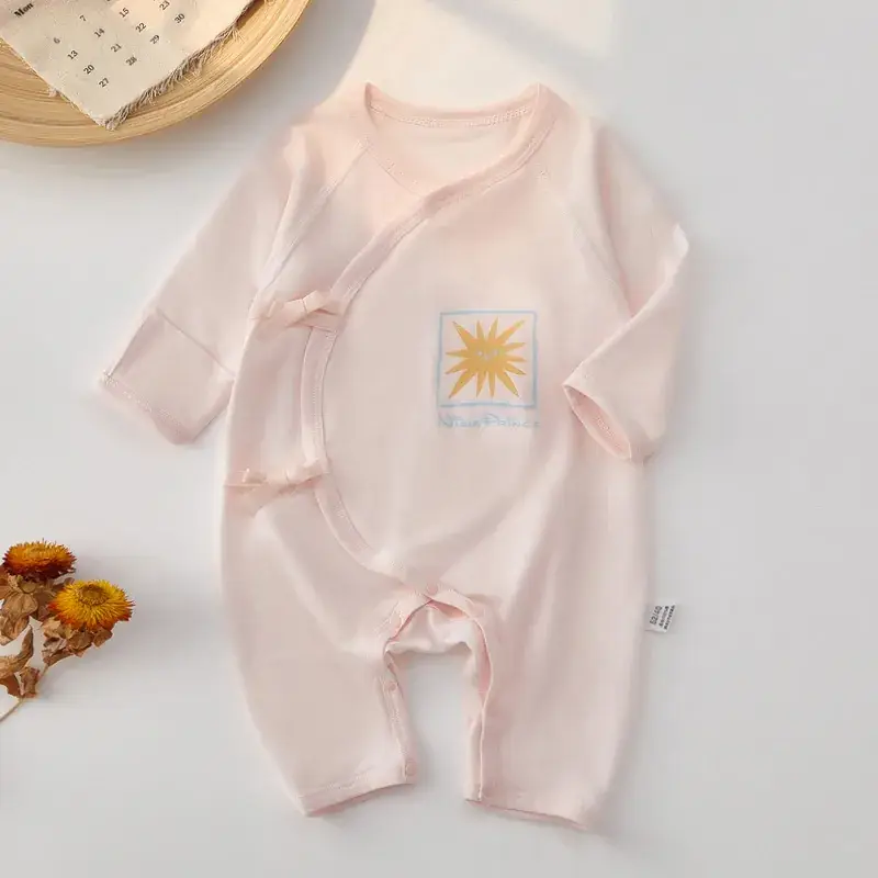 Newborn Baby Jumpsuit Light Blue Modal Summer - Image 3