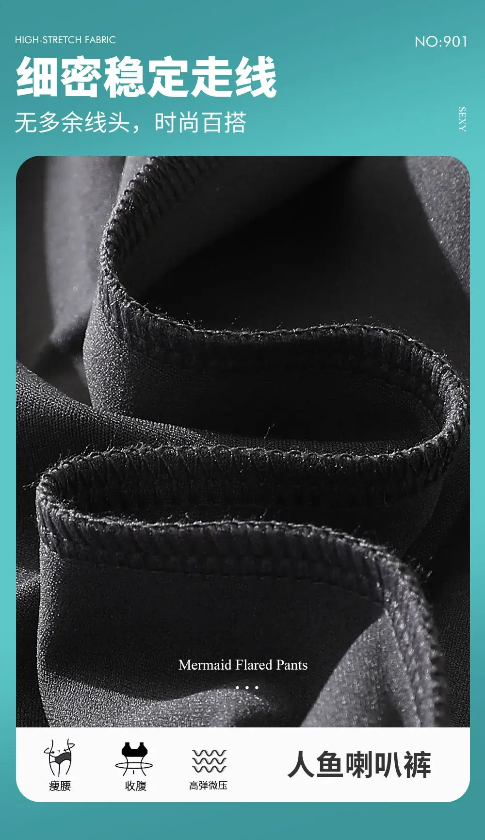 Black Pocket Flared Wide Leggings for Women — feature 24