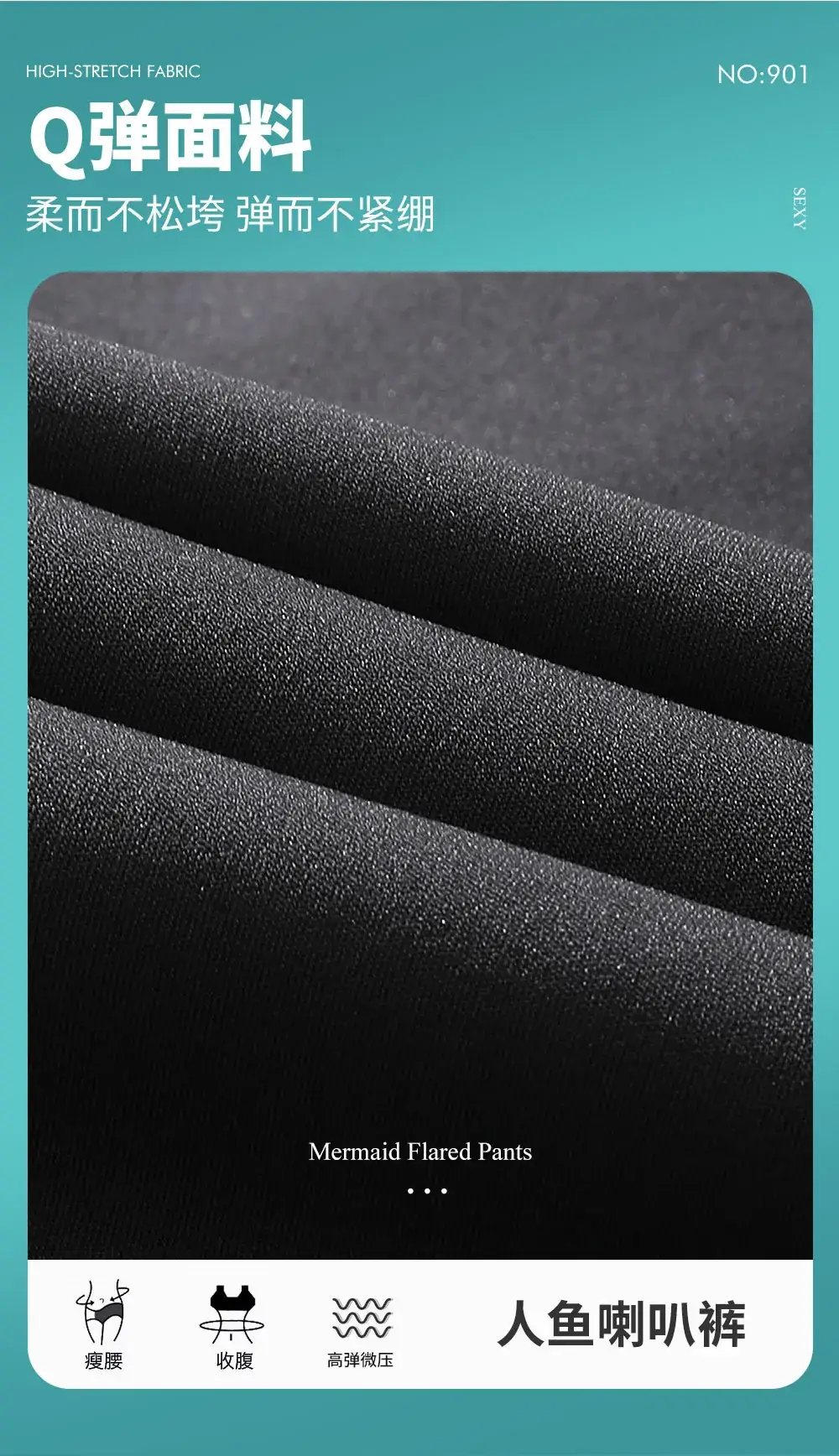 Black Pocket Flared Wide Leggings for Women — feature 25