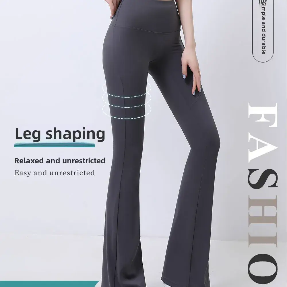 Black Pocket Flared Wide Leggings for Women - Image 4