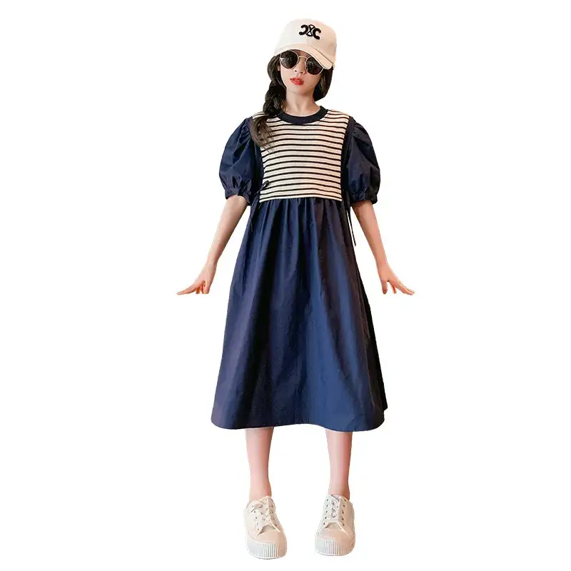 Girls White Striped Skirt Dress Summer Wear - Image 6