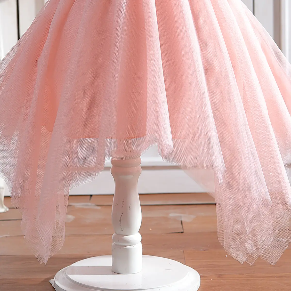 Girls Denim Sleeveless Skirt Dress Pink — feature 6