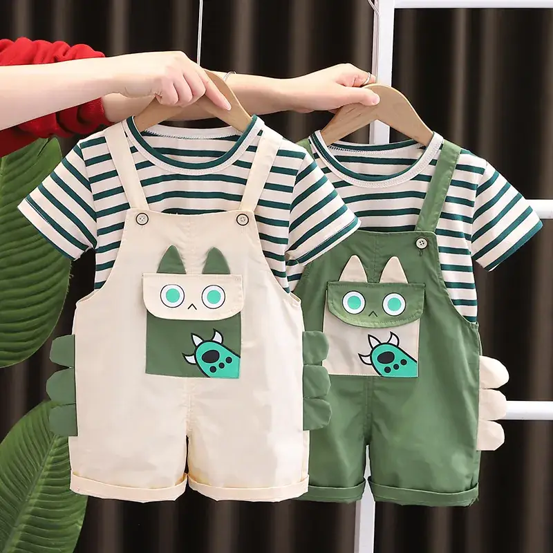Baby Split Striped Overalls Suit One Year Old — feature 1
