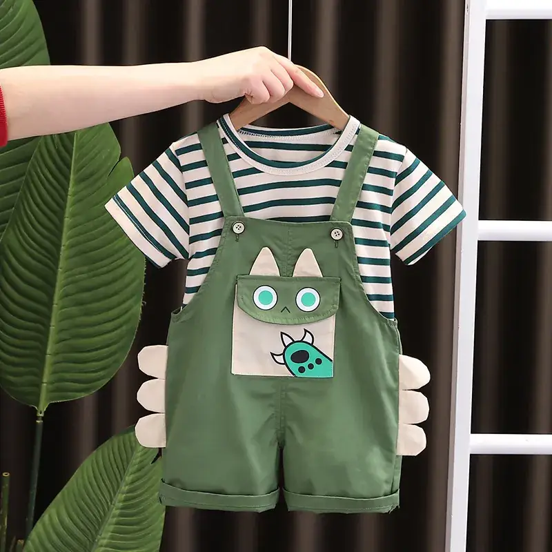 Baby Split Striped Overalls Suit One Year Old — feature 2