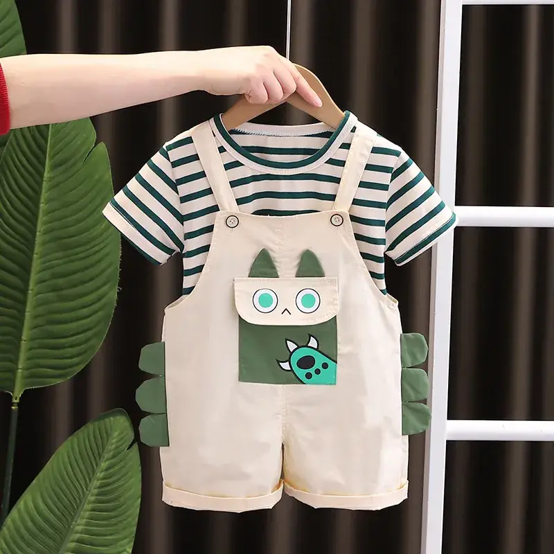 Baby Split Striped Overalls Suit One Year Old — feature 3