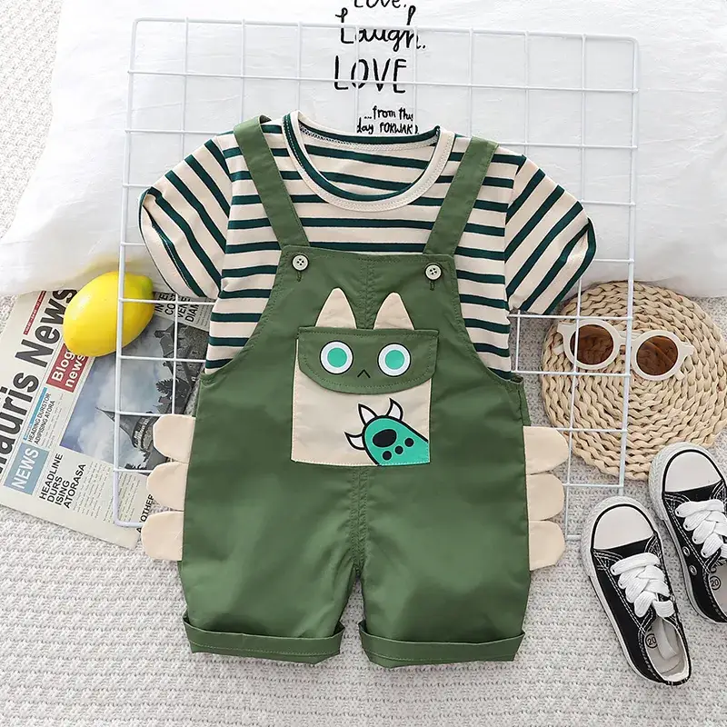 Baby Split Striped Overalls Suit One Year Old — feature 6