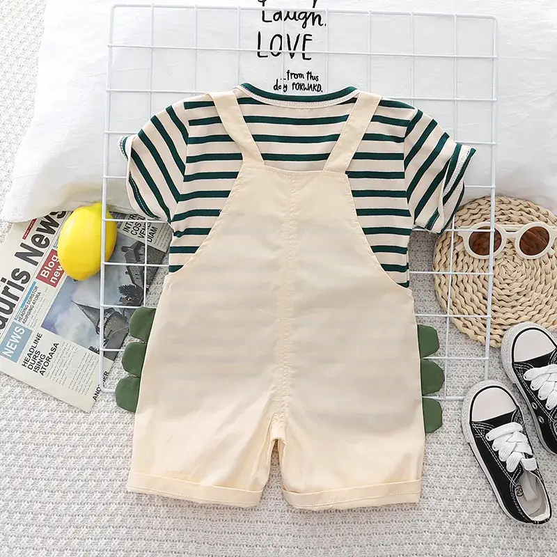 Baby Split Striped Overalls Suit One Year Old — feature 8