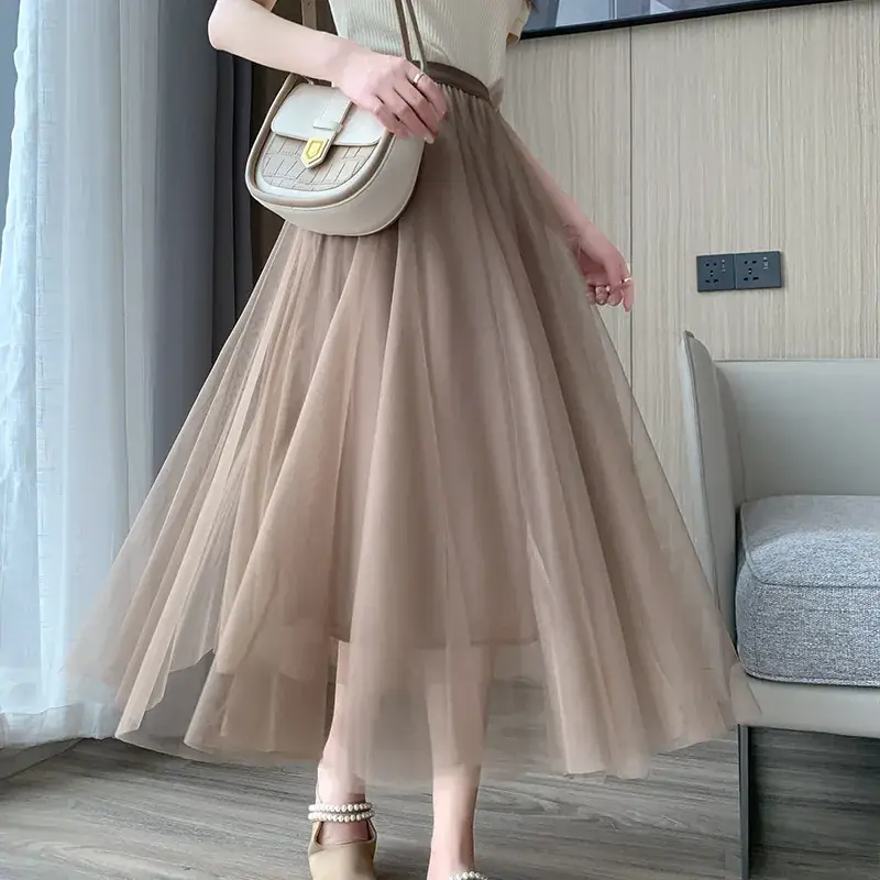 Princess Long Skirt High Waist Elastic Waist Mesh 2025 - Image 8