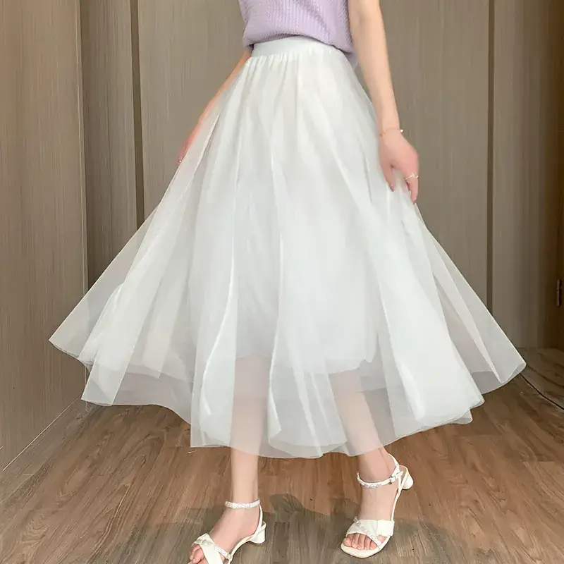 Princess Long Skirt High Waist Elastic Waist Mesh 2025 - Image 2