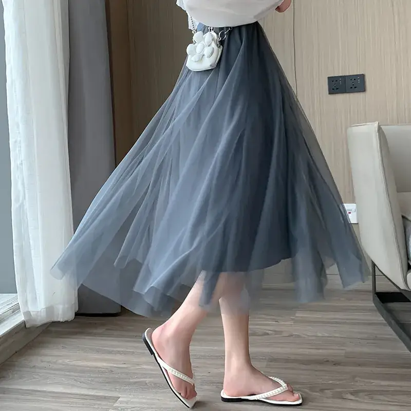 Princess Long Skirt High Waist Elastic Waist Mesh 2025 - Image 9