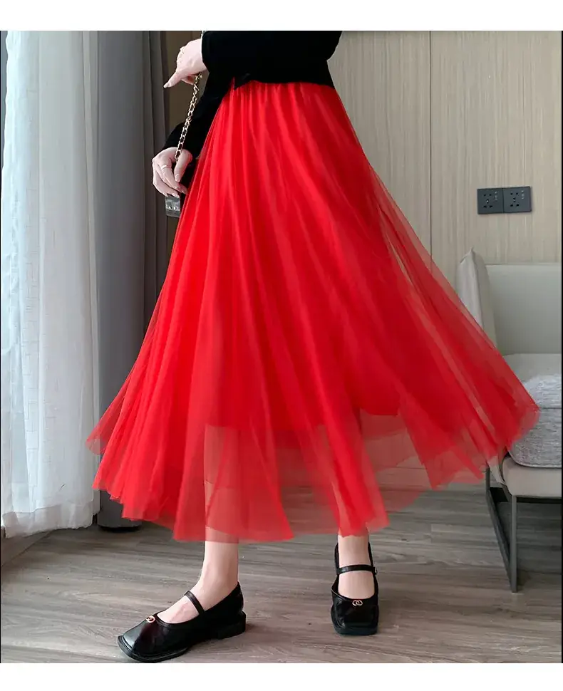 Princess Long Skirt High Waist Elastic Waist Mesh 2025 — feature 10