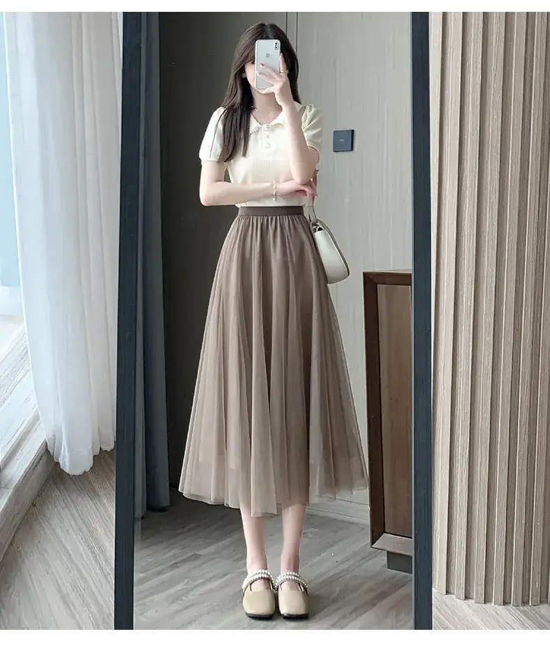 Princess Long Skirt High Waist Elastic Waist Mesh 2025 — feature 11