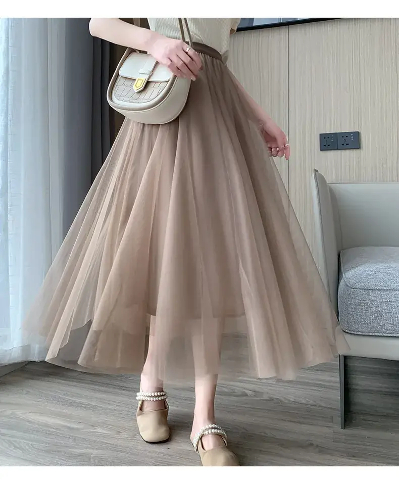 Princess Long Skirt High Waist Elastic Waist Mesh 2025 — feature 12