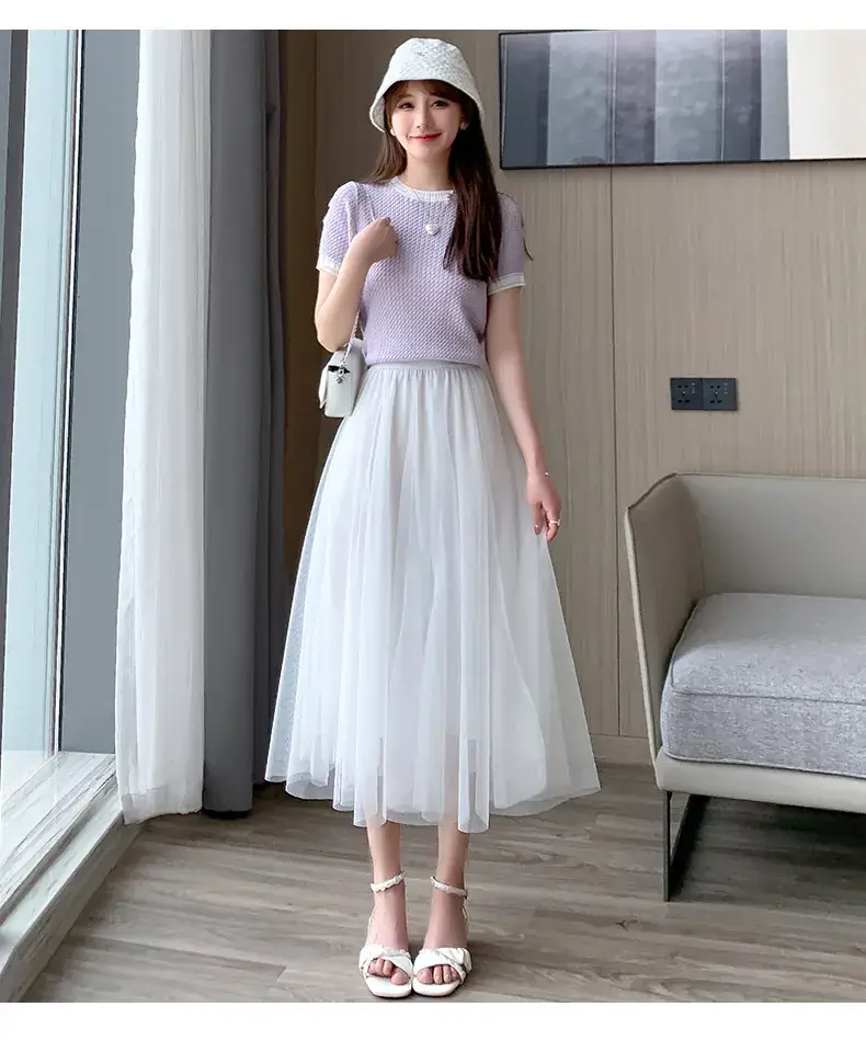 Princess Long Skirt High Waist Elastic Waist Mesh 2025 — feature 13