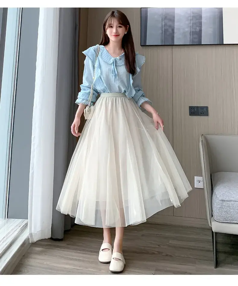 Princess Long Skirt High Waist Elastic Waist Mesh 2025 — feature 15