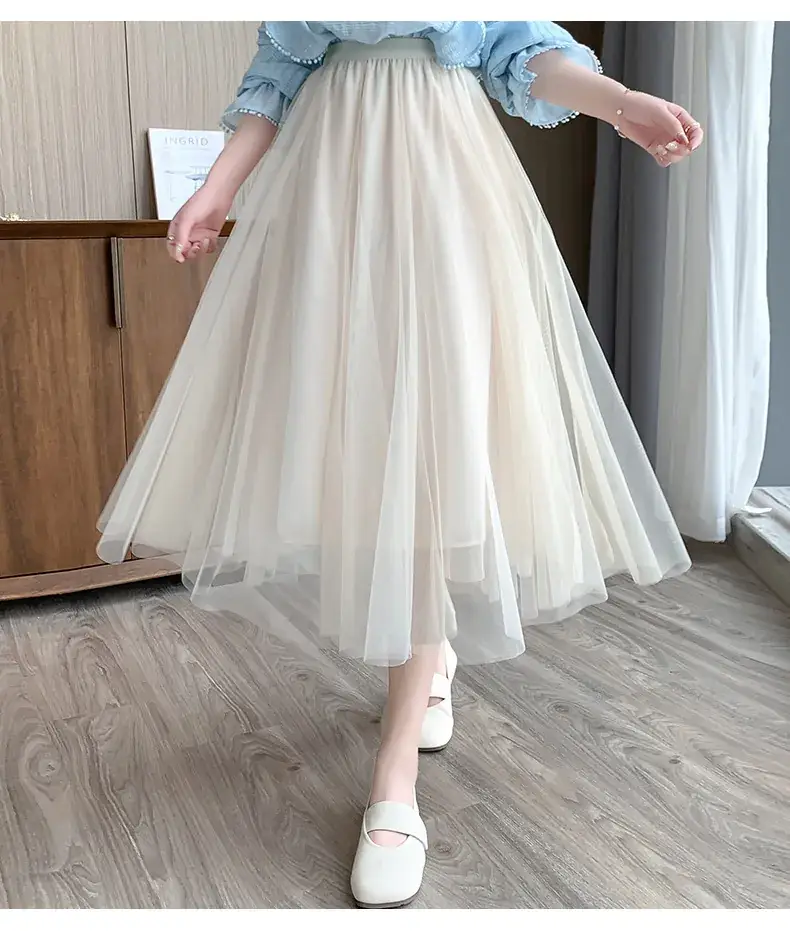 Princess Long Skirt High Waist Elastic Waist Mesh 2025 — feature 16