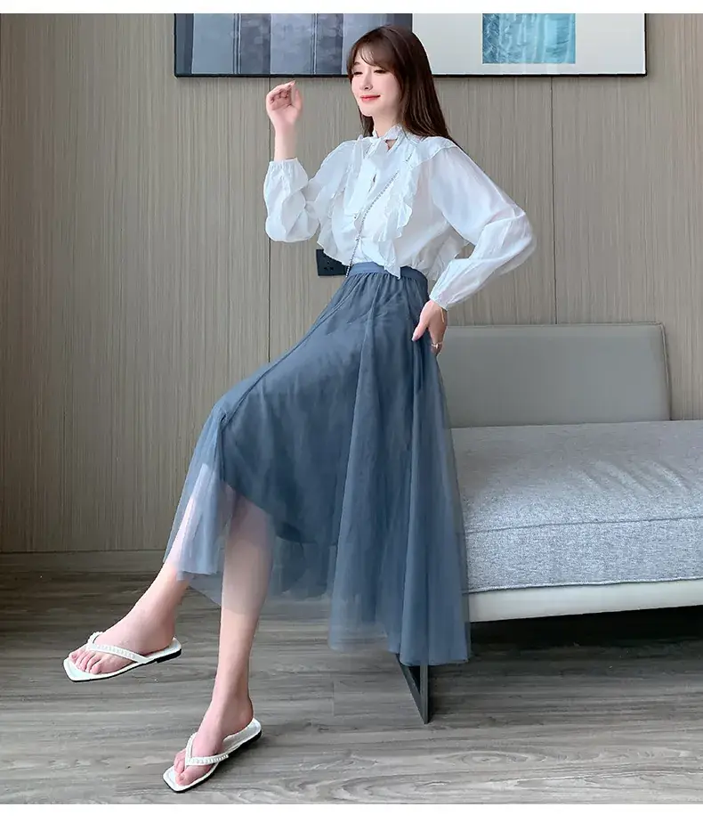 Princess Long Skirt High Waist Elastic Waist Mesh 2025 — feature 5