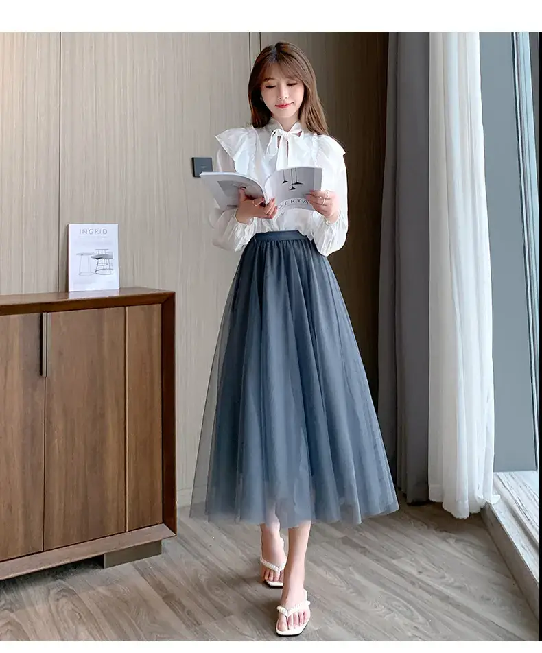 Princess Long Skirt High Waist Elastic Waist Mesh 2025 — feature 6