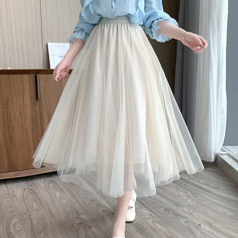 Princess Long Skirt High Waist Elastic Waist Mesh 2025 - Image 3